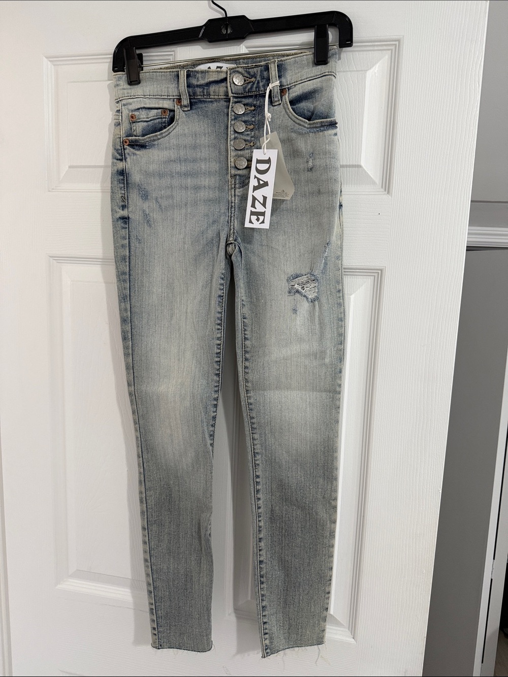 DAZE Light Blue High-Rise Skinny Jeans